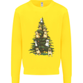 Funny Dog Christmas Tree Kids Sweatshirt Jumper Yellow