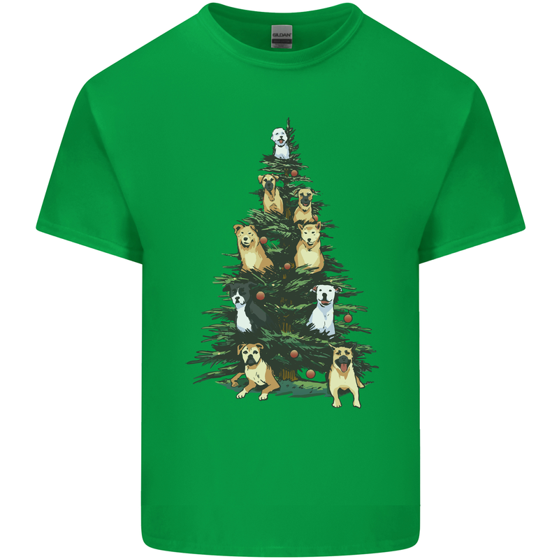 Funny Dog Christmas Tree Kids T-Shirt Childrens Irish Green