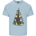 Funny Dog Christmas Tree Kids T-Shirt Childrens Light Blue