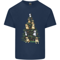 Funny Dog Christmas Tree Kids T-Shirt Childrens Navy Blue