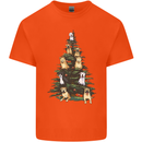 Funny Dog Christmas Tree Kids T-Shirt Childrens Orange