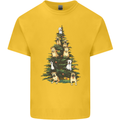 Funny Dog Christmas Tree Kids T-Shirt Childrens Yellow