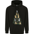 Funny Dog Christmas Tree Mens 80% Cotton Hoodie Black