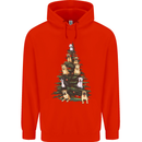 Funny Dog Christmas Tree Mens 80% Cotton Hoodie Bright Red