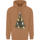 Funny Dog Christmas Tree Mens 80% Cotton Hoodie Caramel Latte
