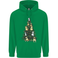 Funny Dog Christmas Tree Mens 80% Cotton Hoodie Irish Green