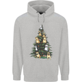 Funny Dog Christmas Tree Mens 80% Cotton Hoodie Sports Grey