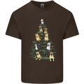 Funny Dog Christmas Tree Mens Cotton T-Shirt Tee Top Dark Chocolate