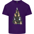 Funny Dog Christmas Tree Mens Cotton T-Shirt Tee Top Purple