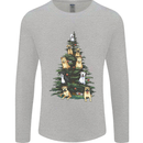 Funny Dog Christmas Tree Mens Long Sleeve T-Shirt Sports Grey