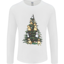 Funny Dog Christmas Tree Mens Long Sleeve T-Shirt White