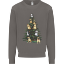 Funny Dog Christmas Tree Mens Sweatshirt Jumper Charcoal