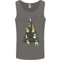 Funny Dog Christmas Tree Mens Vest Tank Top Charcoal