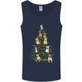 Funny Dog Christmas Tree Mens Vest Tank Top Navy Blue