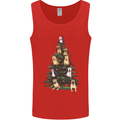 Funny Dog Christmas Tree Mens Vest Tank Top Red