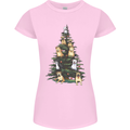 Funny Dog Christmas Tree Womens Petite Cut T-Shirt Light Pink