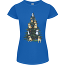 Funny Dog Christmas Tree Womens Petite Cut T-Shirt Royal Blue