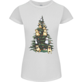 Funny Dog Christmas Tree Womens Petite Cut T-Shirt White