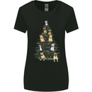 Funny Dog Christmas Tree Womens Wider Cut T-Shirt Black