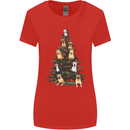 Funny Dog Christmas Tree Womens Wider Cut T-Shirt Red
