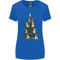 Funny Dog Christmas Tree Womens Wider Cut T-Shirt Royal Blue