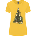 Funny Dog Christmas Tree Womens Wider Cut T-Shirt Yellow