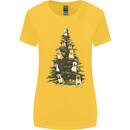 Funny Dog Christmas Tree Womens Wider Cut T-Shirt Yellow
