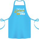 Funny Dog & Movie Lover Cotton Apron 100% Organic Turquoise