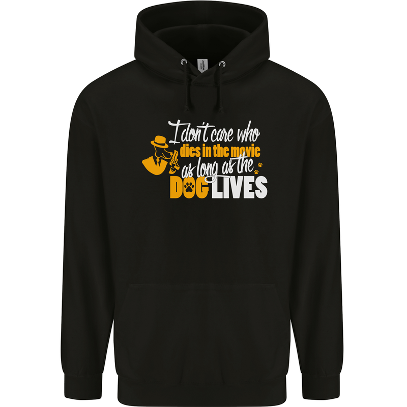 Funny Dog & Movie Lover Mens 80% Cotton Hoodie Black