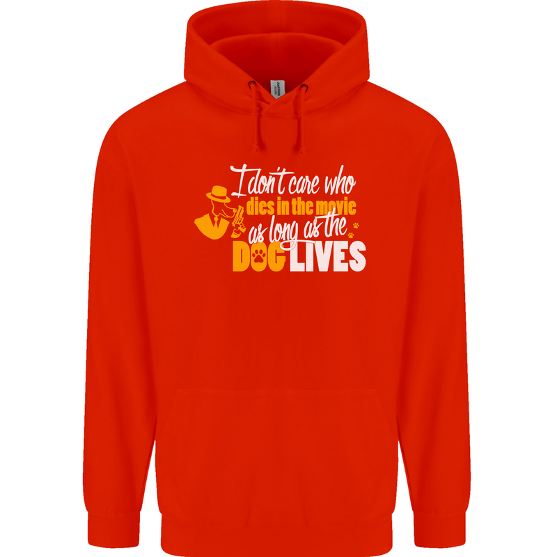 Funny Dog & Movie Lover Mens 80% Cotton Hoodie Bright Red