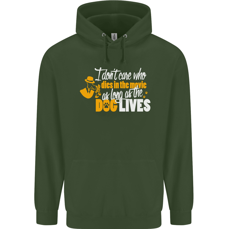Funny Dog & Movie Lover Mens 80% Cotton Hoodie Forest Green
