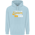 Funny Dog & Movie Lover Mens 80% Cotton Hoodie Light Blue
