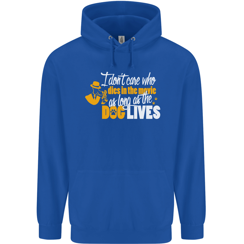 Funny Dog & Movie Lover Mens 80% Cotton Hoodie Royal Blue