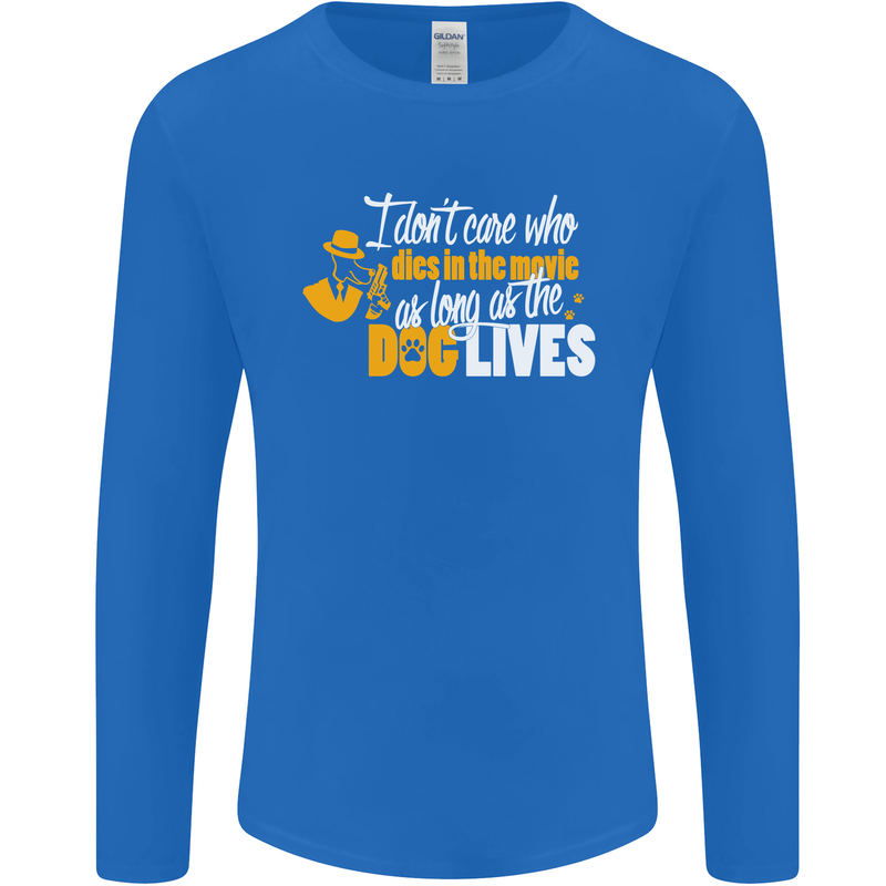 Funny Dog & Movie Lover Mens Long Sleeve T-Shirt Royal Blue