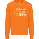 Funny Dog & Movie Lover Mens Sweatshirt Jumper Orange