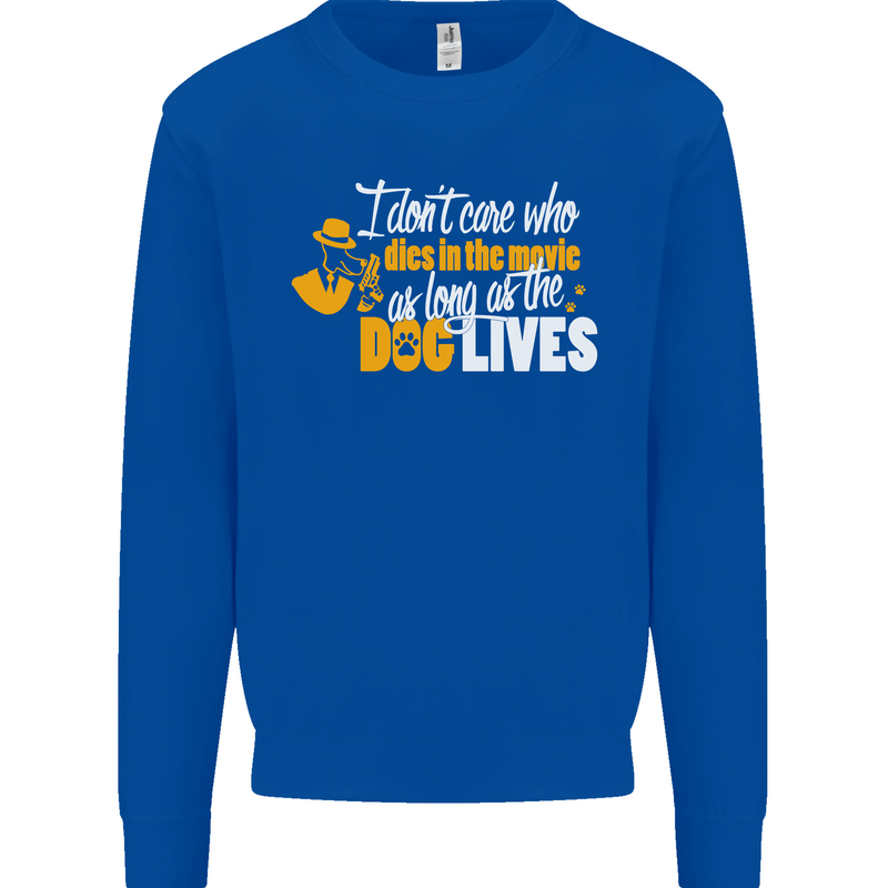 Funny Dog & Movie Lover Mens Sweatshirt Jumper Royal Blue