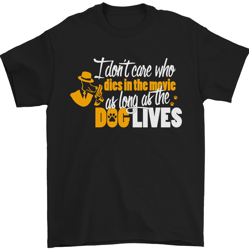 Funny Dog & Movie Lover Mens T-Shirt Cotton Gildan Black