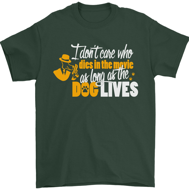 Funny Dog & Movie Lover Mens T-Shirt Cotton Gildan Forest Green