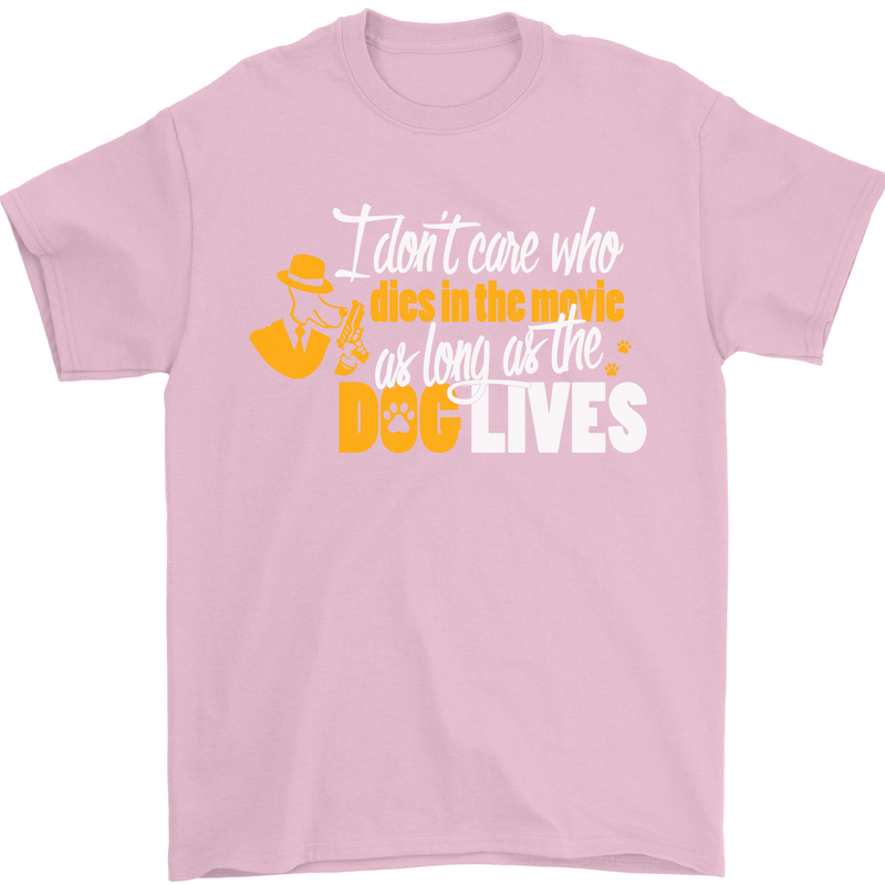 Funny Dog & Movie Lover Mens T-Shirt Cotton Gildan Light Pink