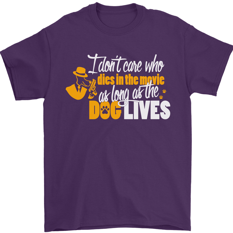 Funny Dog & Movie Lover Mens T-Shirt Cotton Gildan Purple
