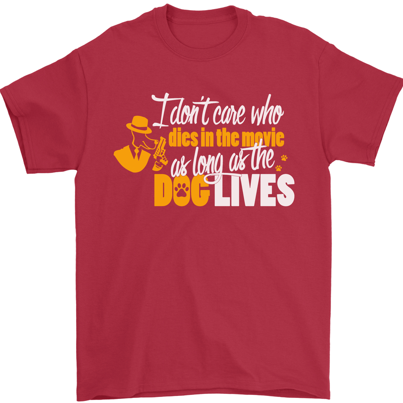 Funny Dog & Movie Lover Mens T-Shirt Cotton Gildan Red