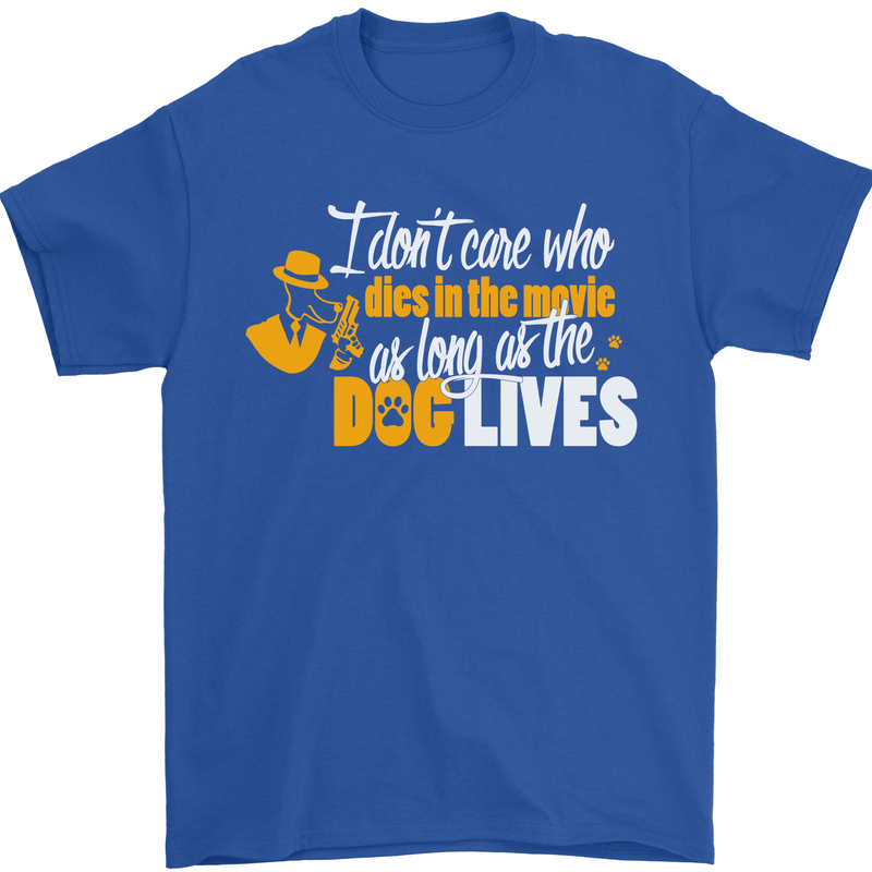 Funny Dog & Movie Lover Mens T-Shirt Cotton Gildan Royal Blue