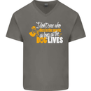 Funny Dog & Movie Lover Mens V-Neck Cotton T-Shirt Charcoal