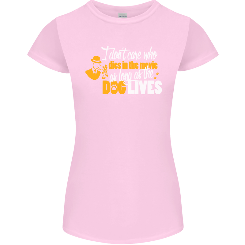 Funny Dog & Movie Lover Womens Petite Cut T-Shirt Light Pink