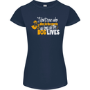 Funny Dog & Movie Lover Womens Petite Cut T-Shirt Navy Blue