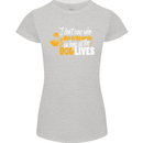 Funny Dog & Movie Lover Womens Petite Cut T-Shirt Sports Grey