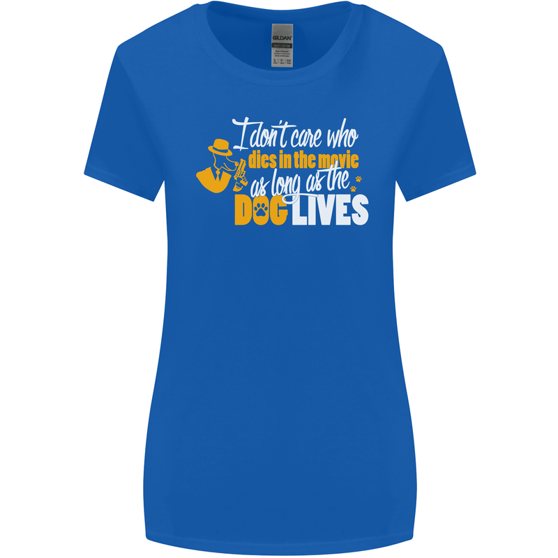 Funny Dog & Movie Lover Womens Wider Cut T-Shirt Royal Blue