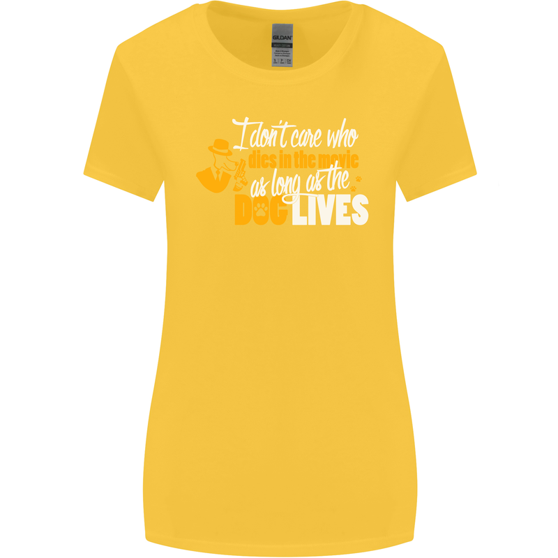 Funny Dog & Movie Lover Womens Wider Cut T-Shirt Yellow