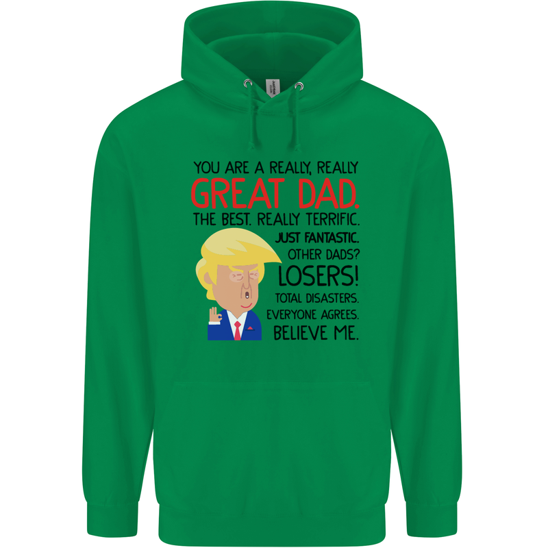 Funny Donald Trump Fathers Day Dad Daddy Mens 80% Cotton Hoodie Irish Green