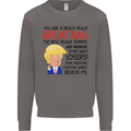 Funny Donald Trump Fathers Day Dad Daddy Mens Sweatshirt Jumper Charcoal